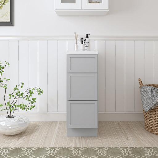 12" Birch Plywood Freestanding Single Base 3 Drawers Storage Cabinet - HomeBeyond