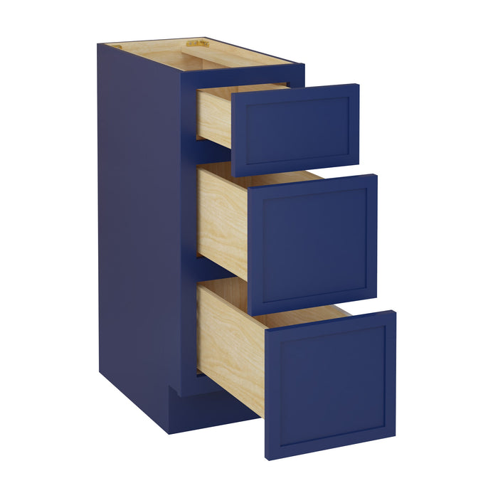 12" Birch Plywood Freestanding Single Base 3 Drawers Storage Cabinet - HomeBeyond