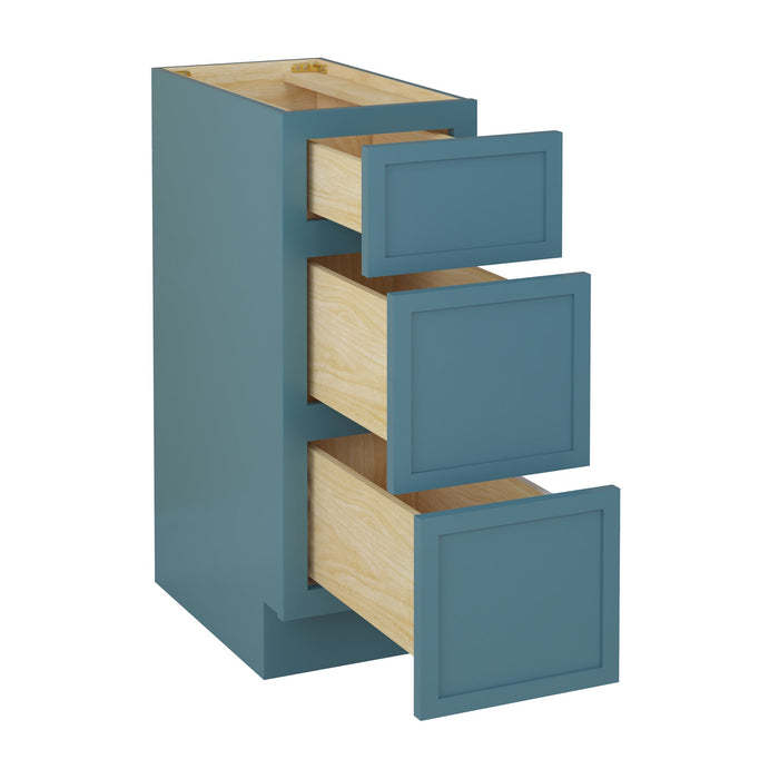 12" Birch Plywood Freestanding Single Base 3 Drawers Storage Cabinet - HomeBeyond