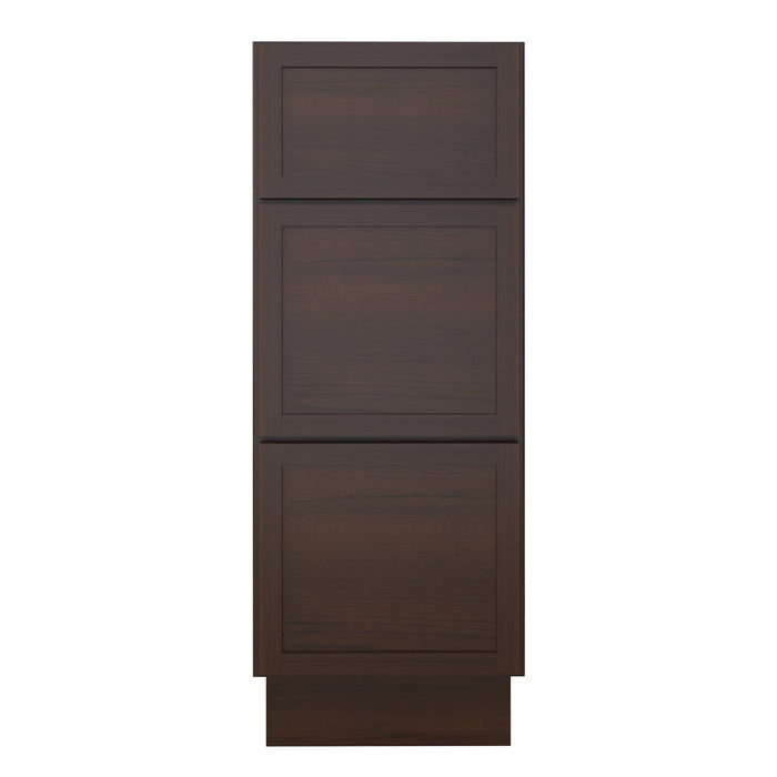 12" Birch Plywood Freestanding Single Base 3 Drawers Storage Cabinet - HomeBeyond