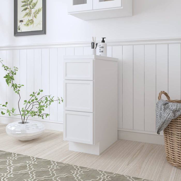 12" Birch Plywood Freestanding Single Base 3 Drawers Storage Cabinet - HomeBeyond