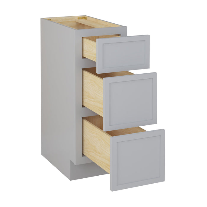 12" Birch Plywood Freestanding Single Base 3 Drawers Storage Cabinet - HomeBeyond
