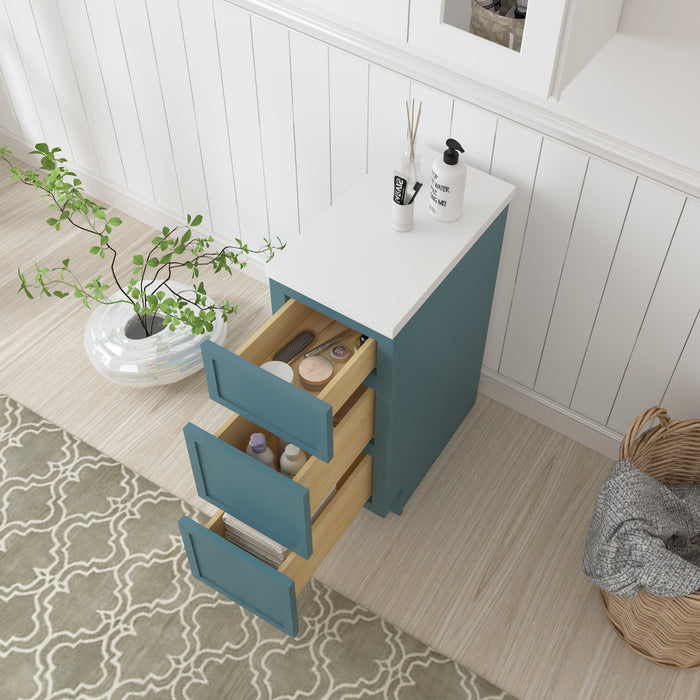 12" Birch Plywood Freestanding Single Base 3 Drawers Storage Cabinet - HomeBeyond