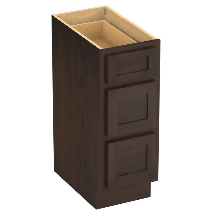 12" Single Bathroom Vanity Base Cabinet, Solid Wood Perfect Small Entryway Side Storage Cabinet with 3 Soft - Closing Drawers - HomeBeyond