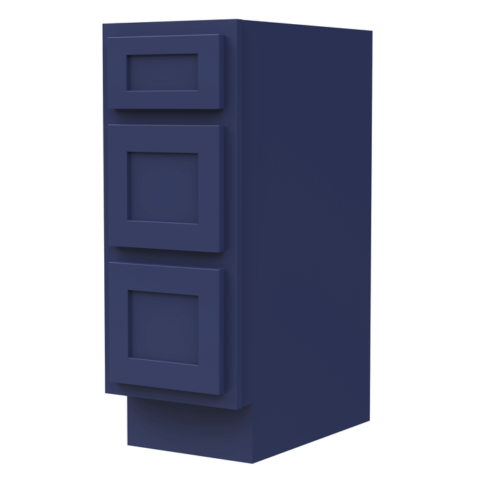 12" Single Bathroom Vanity Base Cabinet, Solid Wood Perfect Small Entryway Side Storage Cabinet with 3 Soft - Closing Drawers - HomeBeyond