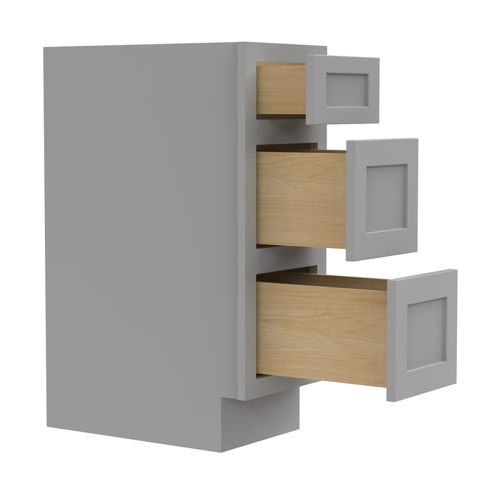 12" Single Bathroom Vanity Base Cabinet, Solid Wood Perfect Small Entryway Side Storage Cabinet with 3 Soft - Closing Drawers - HomeBeyond