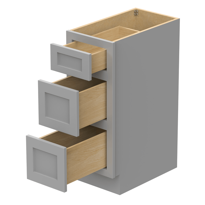 12" Single Bathroom Vanity Base Cabinet, Solid Wood Perfect Small Entryway Side Storage Cabinet with 3 Soft - Closing Drawers - HomeBeyond