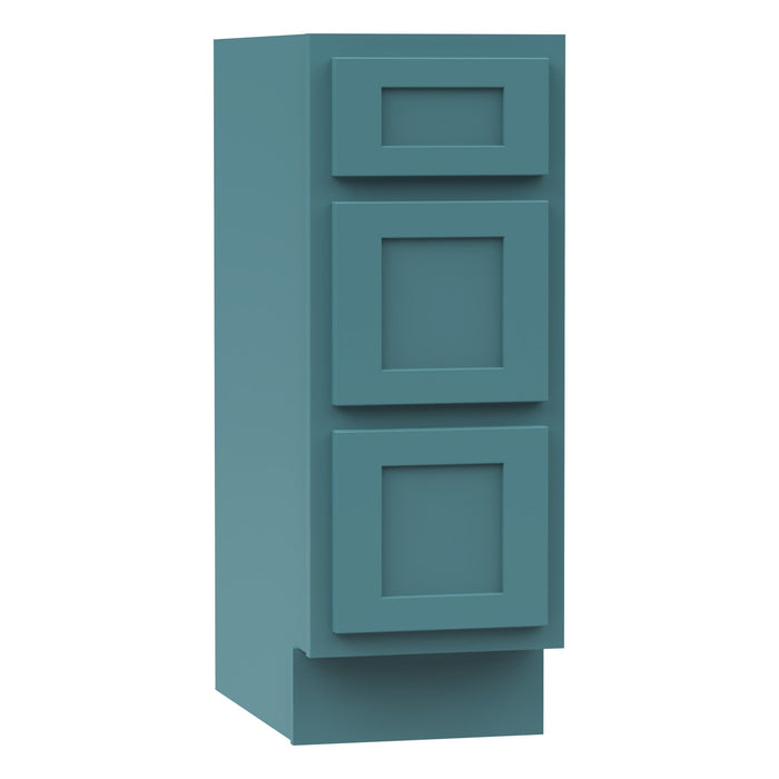 12" Single Bathroom Vanity Base Cabinet, Solid Wood Perfect Small Entryway Side Storage Cabinet with 3 Soft - Closing Drawers - HomeBeyond