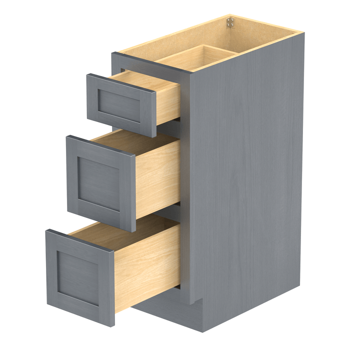 12" Single Bathroom Vanity Base Cabinet, Solid Wood Perfect Small Entryway Side Storage Cabinet with 3 Soft - Closing Drawers - HomeBeyond