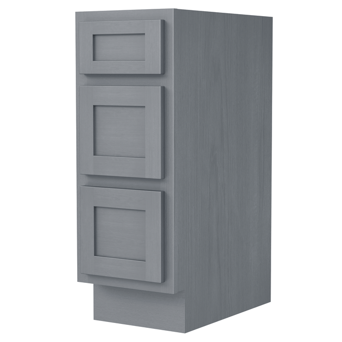 12" Single Bathroom Vanity Base Cabinet, Solid Wood Perfect Small Entryway Side Storage Cabinet with 3 Soft - Closing Drawers - HomeBeyond