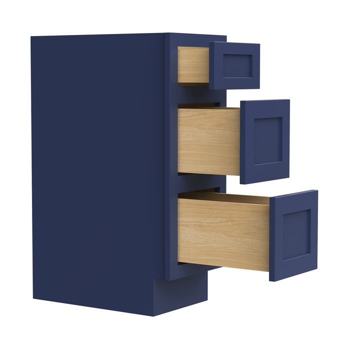 12" Single Bathroom Vanity Base Cabinet, Solid Wood Perfect Small Entryway Side Storage Cabinet with 3 Soft - Closing Drawers - HomeBeyond