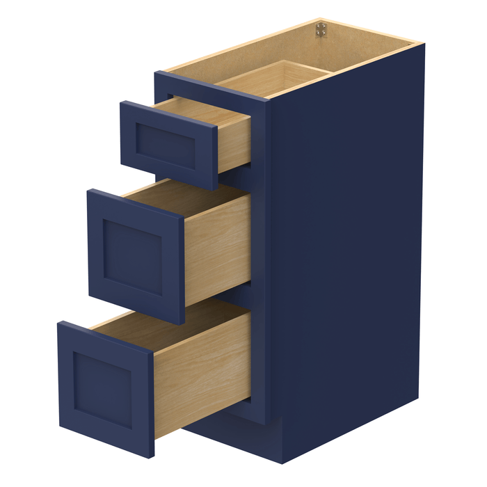 12" Single Bathroom Vanity Base Cabinet, Solid Wood Perfect Small Entryway Side Storage Cabinet with 3 Soft - Closing Drawers - HomeBeyond