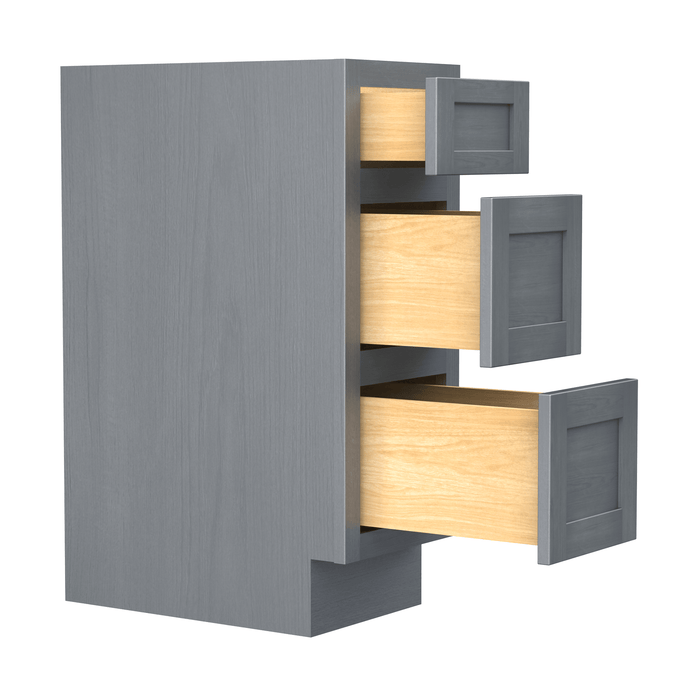 12" Single Bathroom Vanity Base Cabinet, Solid Wood Perfect Small Entryway Side Storage Cabinet with 3 Soft - Closing Drawers - HomeBeyond