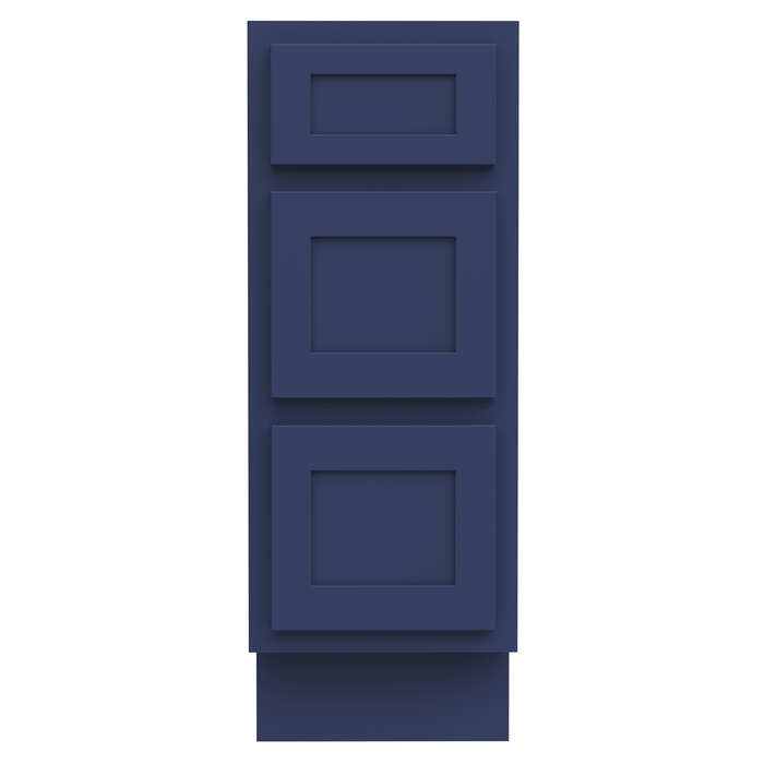 12" Single Bathroom Vanity Base Cabinet, Solid Wood Perfect Small Entryway Side Storage Cabinet with 3 Soft - Closing Drawers - HomeBeyond