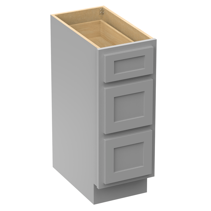 12" Single Bathroom Vanity Base Cabinet, Solid Wood Perfect Small Entryway Side Storage Cabinet with 3 Soft - Closing Drawers - HomeBeyond
