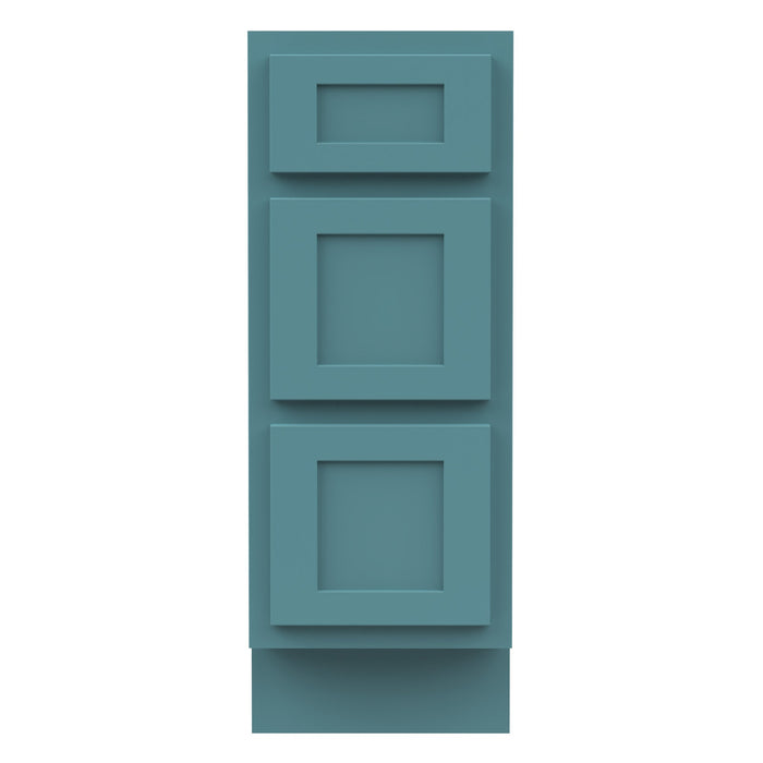 12" Single Bathroom Vanity Base Cabinet, Solid Wood Perfect Small Entryway Side Storage Cabinet with 3 Soft - Closing Drawers - HomeBeyond