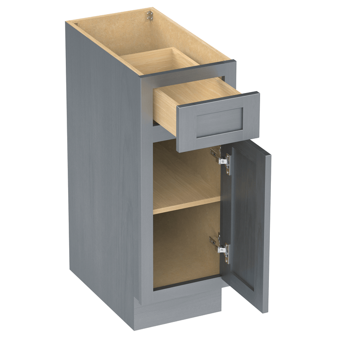 12" Single Right Offset Vanity Base Cabinet, Solid Wood Perfect Small Bathroom Side Storage Cabinet - HomeBeyond