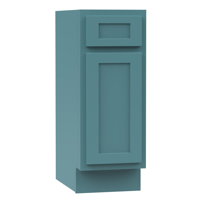 12" Single Right Offset Vanity Base Cabinet, Solid Wood Perfect Small Bathroom Side Storage Cabinet - HomeBeyond