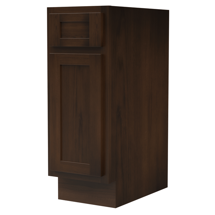 12" Single Right Offset Vanity Base Cabinet, Solid Wood Perfect Small Bathroom Side Storage Cabinet - HomeBeyond