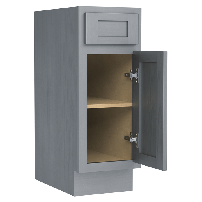 12" Single Right Offset Vanity Base Cabinet, Solid Wood Perfect Small Bathroom Side Storage Cabinet - HomeBeyond