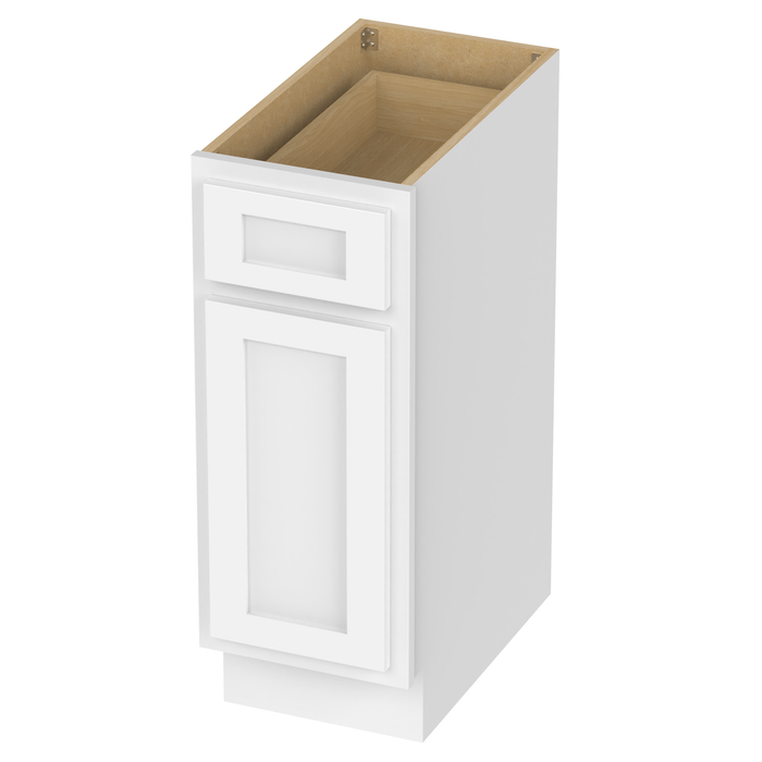 12" Single Right Offset Vanity Base Cabinet, Solid Wood Perfect Small Bathroom Side Storage Cabinet - HomeBeyond