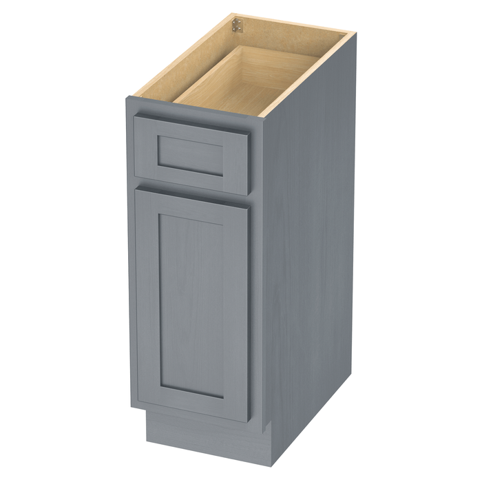 12" Single Right Offset Vanity Base Cabinet, Solid Wood Perfect Small Bathroom Side Storage Cabinet - HomeBeyond