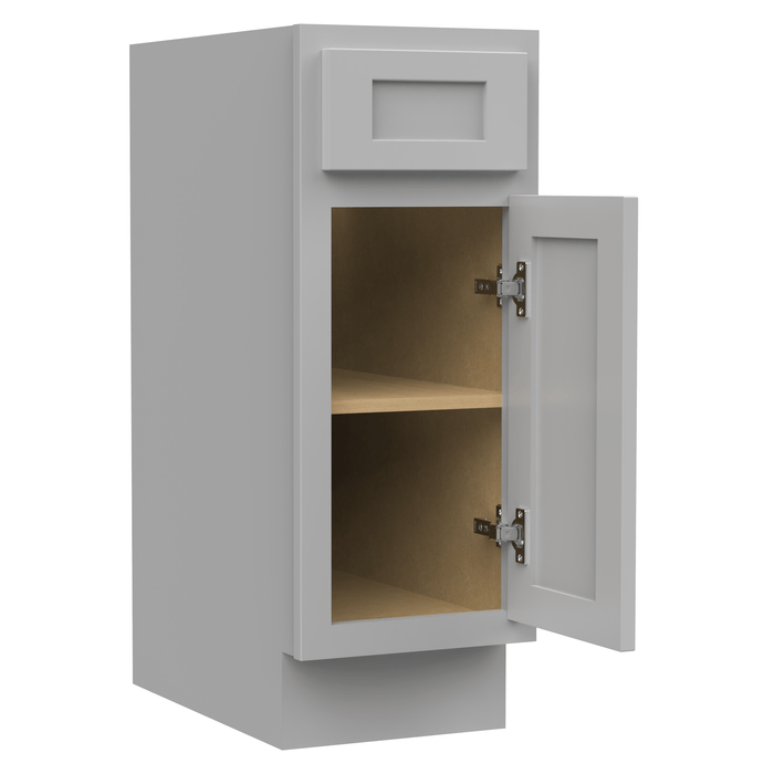 12" Single Right Offset Vanity Base Cabinet, Solid Wood Perfect Small Bathroom Side Storage Cabinet - HomeBeyond