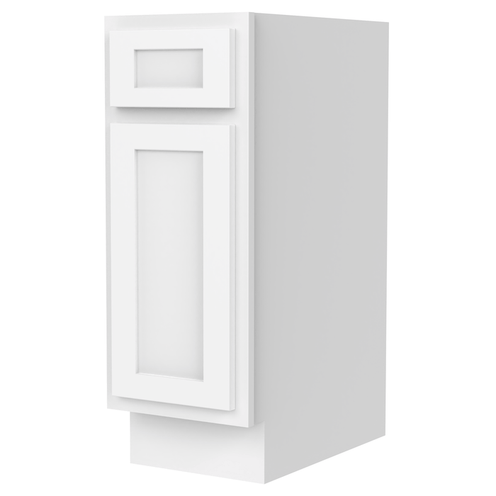 12" Single Right Offset Vanity Base Cabinet, Solid Wood Perfect Small Bathroom Side Storage Cabinet - HomeBeyond