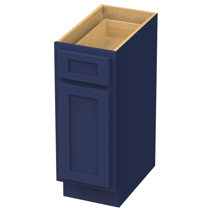 12" Single Right Offset Vanity Base Cabinet, Solid Wood Perfect Small Bathroom Side Storage Cabinet - HomeBeyond