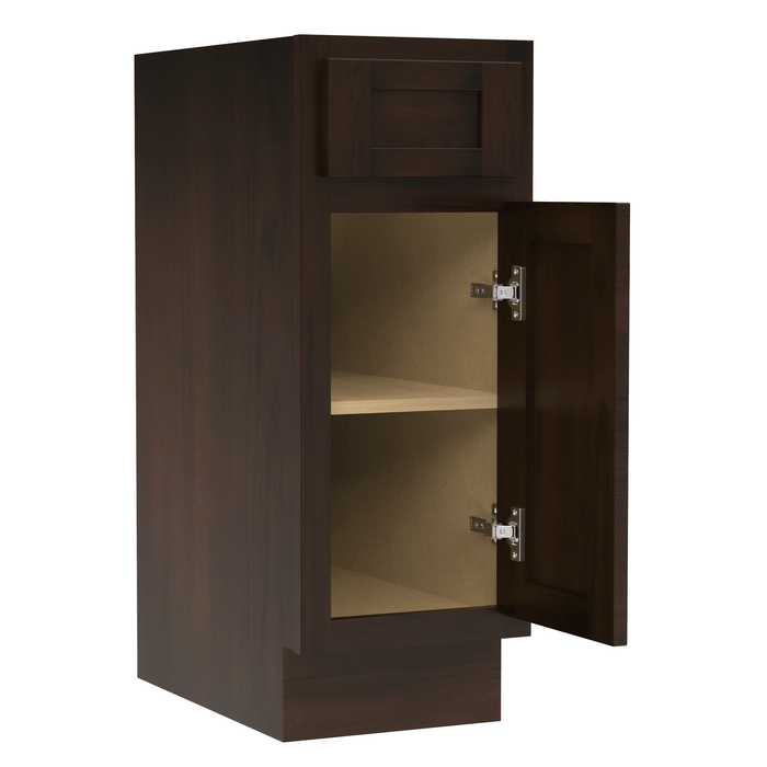 12" Single Right Offset Vanity Base Cabinet, Solid Wood Perfect Small Bathroom Side Storage Cabinet - HomeBeyond