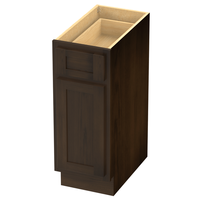 12" Single Right Offset Vanity Base Cabinet, Solid Wood Perfect Small Bathroom Side Storage Cabinet - HomeBeyond