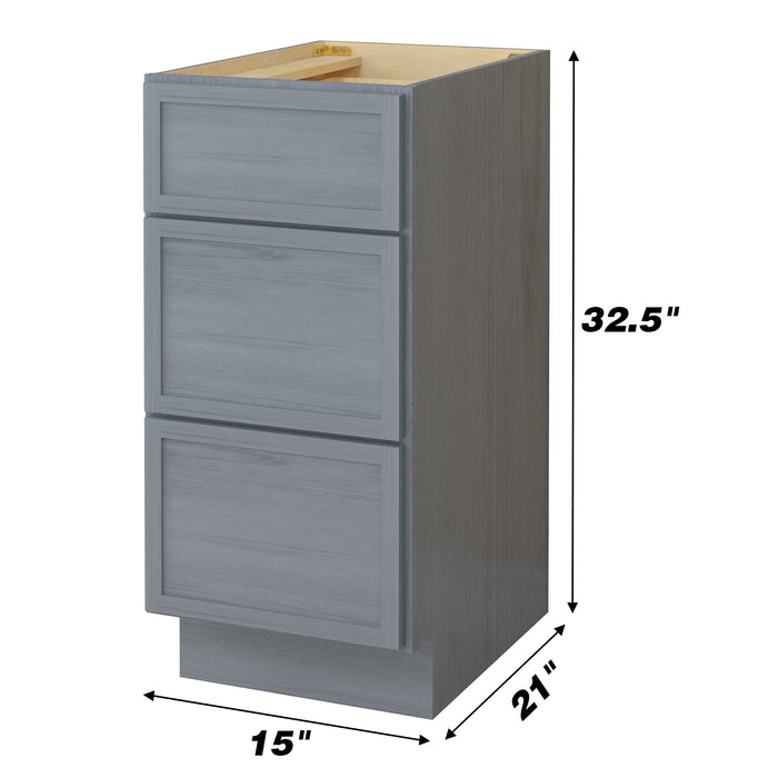 15" Birch Plywood Freestanding Single Base 3 Drawers Storage Cabinet - HomeBeyond