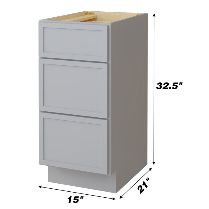 15" Birch Plywood Freestanding Single Base 3 Drawers Storage Cabinet - HomeBeyond