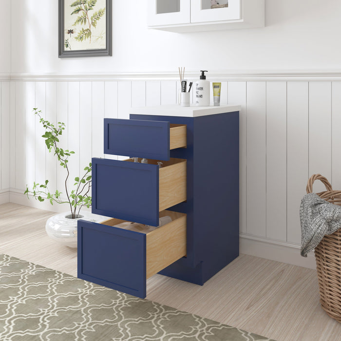 15" Birch Plywood Freestanding Single Base 3 Drawers Storage Cabinet - HomeBeyond