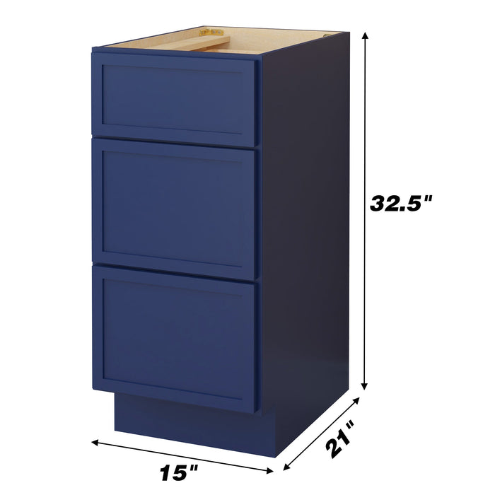 15" Birch Plywood Freestanding Single Base 3 Drawers Storage Cabinet - HomeBeyond