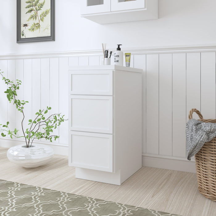 15" Birch Plywood Freestanding Single Base 3 Drawers Storage Cabinet - HomeBeyond