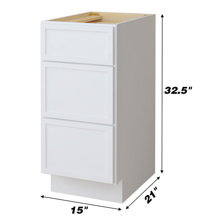 15" Birch Plywood Freestanding Single Base 3 Drawers Storage Cabinet - HomeBeyond