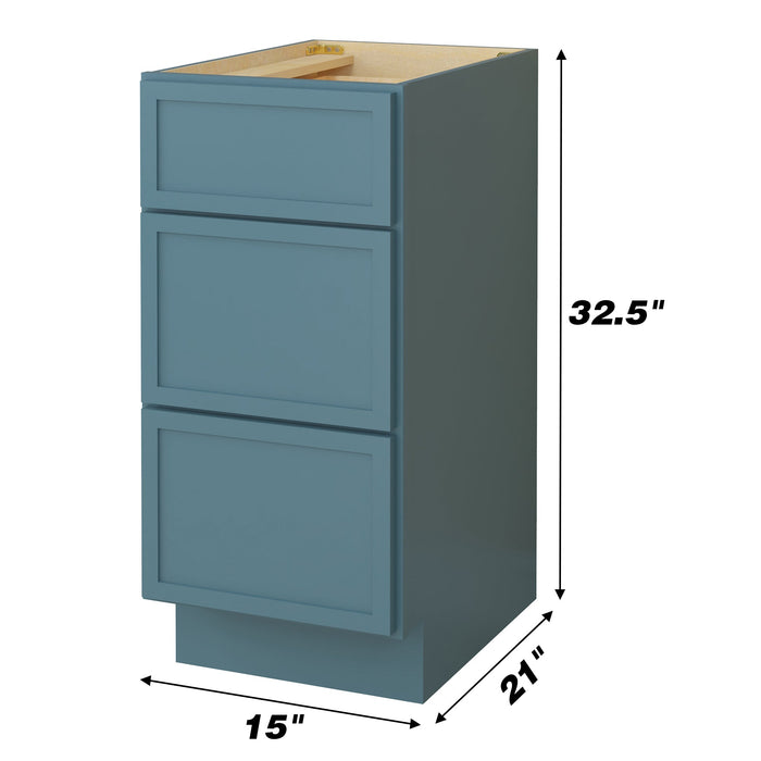 15" Birch Plywood Freestanding Single Base 3 Drawers Storage Cabinet - HomeBeyond