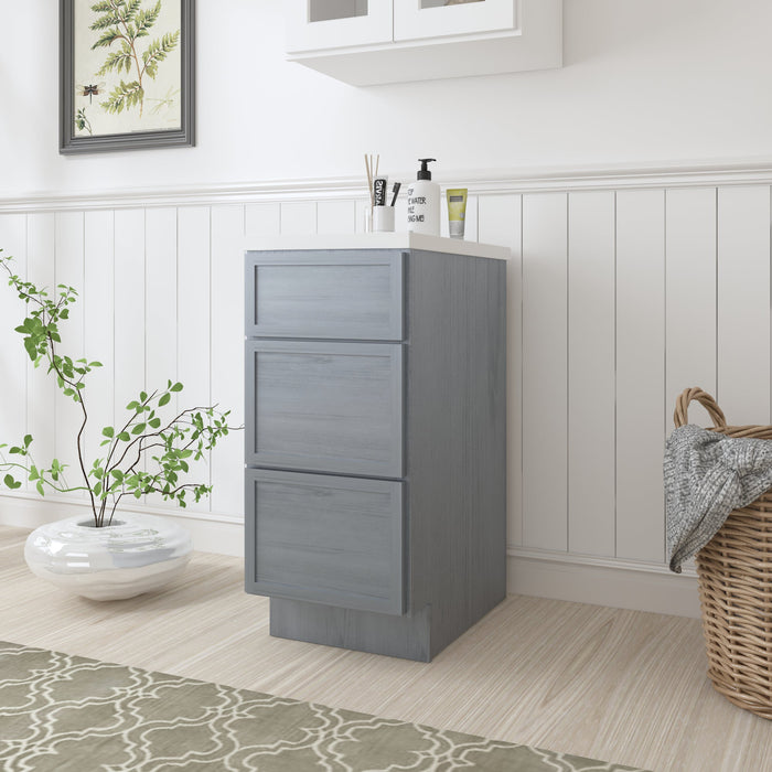 15" Birch Plywood Freestanding Single Base 3 Drawers Storage Cabinet - HomeBeyond