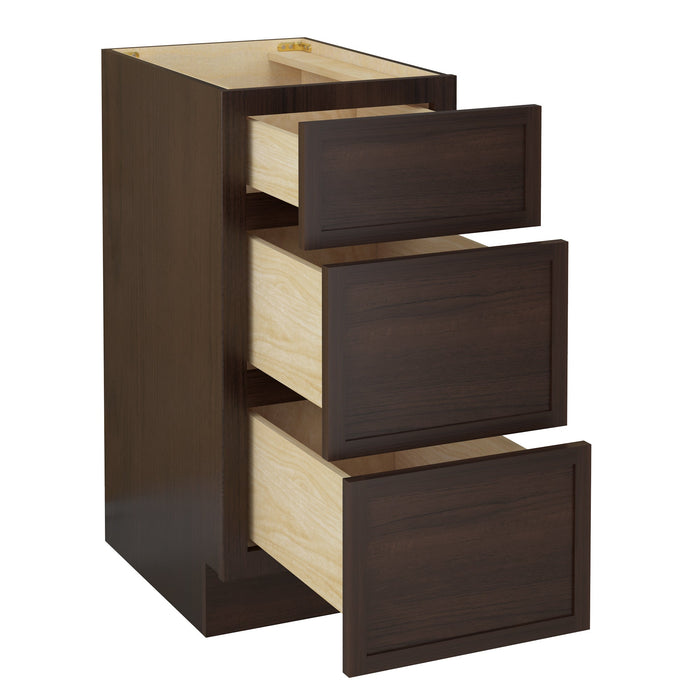 15" Birch Plywood Freestanding Single Base 3 Drawers Storage Cabinet - HomeBeyond