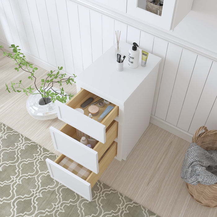 15" Birch Plywood Freestanding Single Base 3 Drawers Storage Cabinet - HomeBeyond