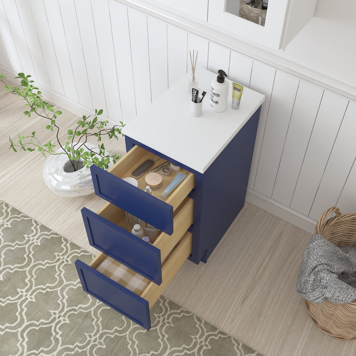 15" Birch Plywood Freestanding Single Base 3 Drawers Storage Cabinet - HomeBeyond