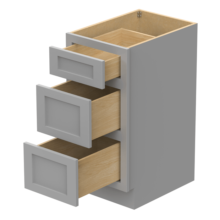 15" Single Bathroom Vanity Base Cabinet, Solid Wood Perfect Entryway Side Storage Cabinet Organizer with 3 Soft - Closing Drawers - HomeBeyond