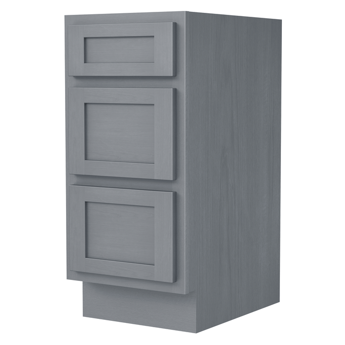 15" Single Bathroom Vanity Base Cabinet, Solid Wood Perfect Entryway Side Storage Cabinet Organizer with 3 Soft - Closing Drawers - HomeBeyond