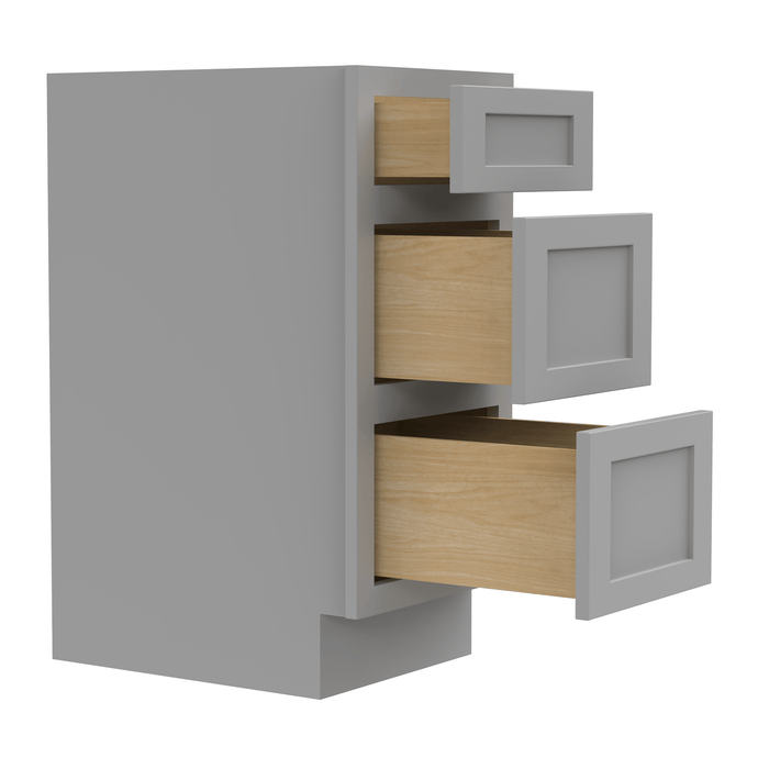 15" Single Bathroom Vanity Base Cabinet, Solid Wood Perfect Entryway Side Storage Cabinet Organizer with 3 Soft - Closing Drawers - HomeBeyond