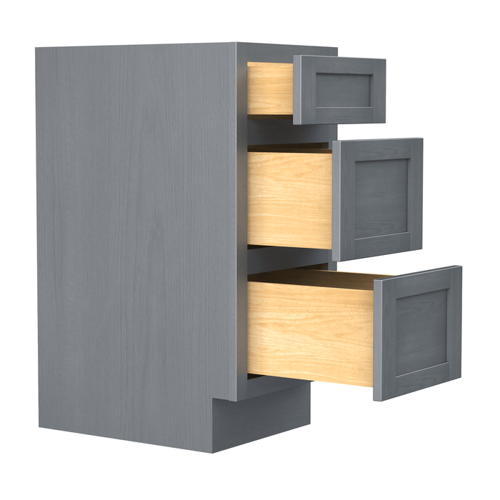 15" Single Bathroom Vanity Base Cabinet, Solid Wood Perfect Entryway Side Storage Cabinet Organizer with 3 Soft - Closing Drawers - HomeBeyond