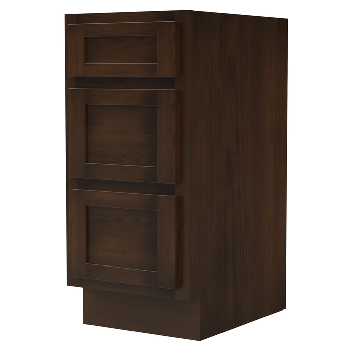 15" Single Bathroom Vanity Base Cabinet, Solid Wood Perfect Entryway Side Storage Cabinet Organizer with 3 Soft - Closing Drawers - HomeBeyond