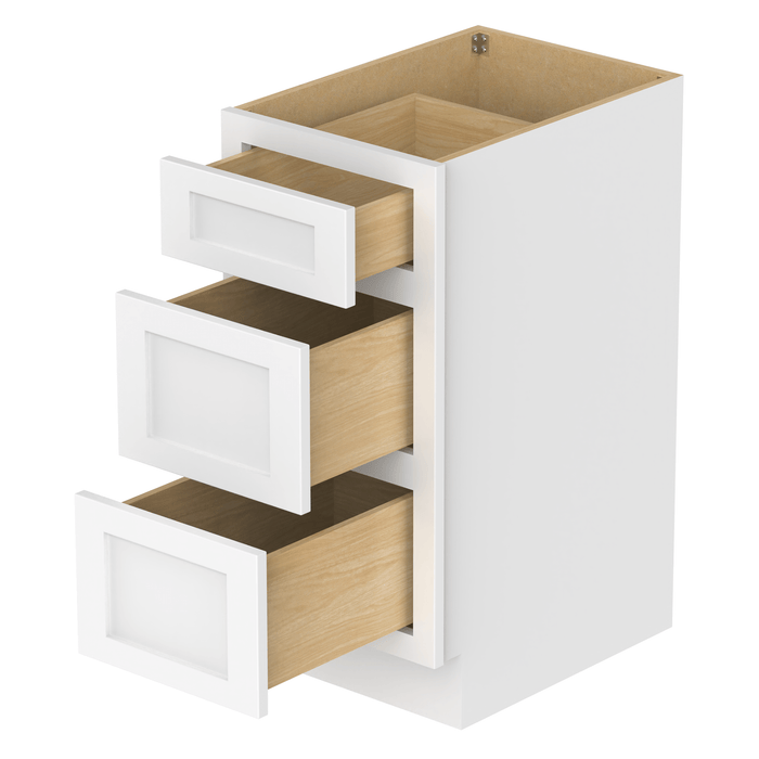 15" Single Bathroom Vanity Base Cabinet, Solid Wood Perfect Entryway Side Storage Cabinet Organizer with 3 Soft - Closing Drawers - HomeBeyond