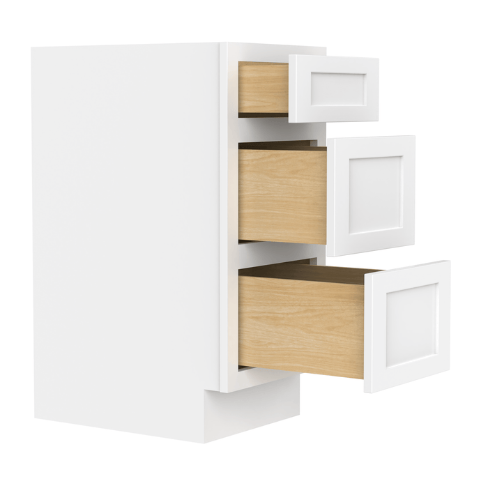 15" Single Bathroom Vanity Base Cabinet, Solid Wood Perfect Entryway Side Storage Cabinet Organizer with 3 Soft - Closing Drawers - HomeBeyond