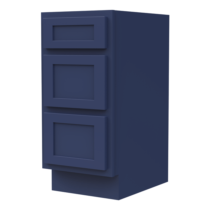 15" Single Bathroom Vanity Base Cabinet, Solid Wood Perfect Entryway Side Storage Cabinet Organizer with 3 Soft - Closing Drawers - HomeBeyond